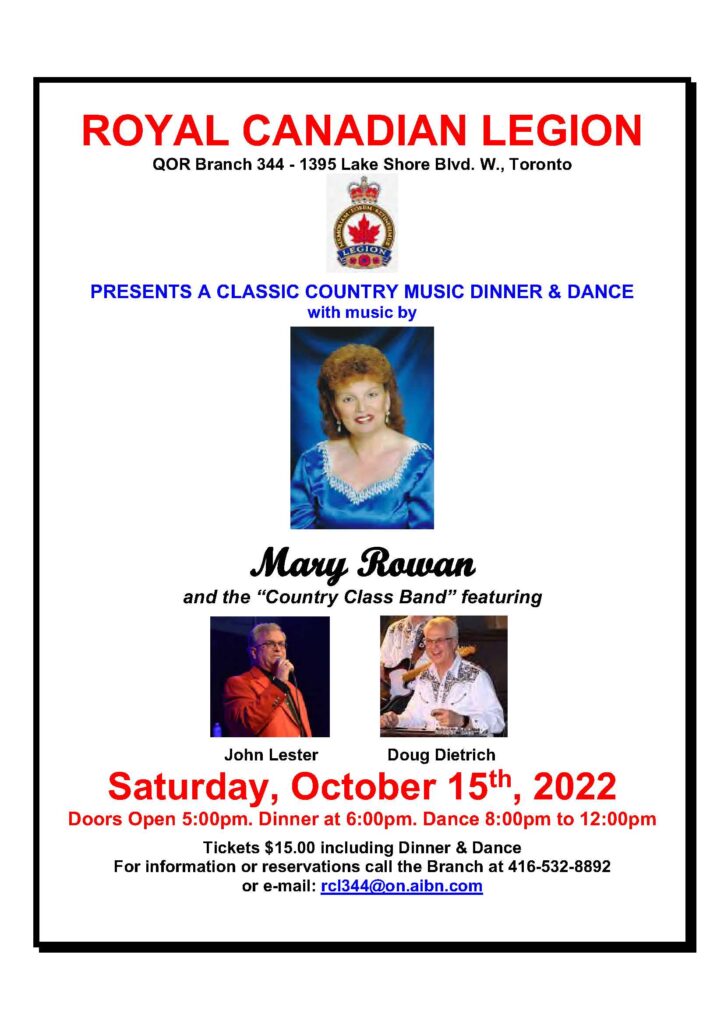 Mary Rowan & the Country Class Band - Saturday, Oct 15th, 2022